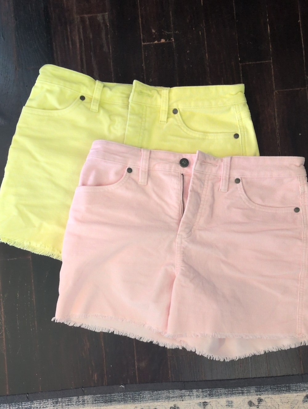 Carve Designs Pastel Pink and Lemon Jean Shorts Duo